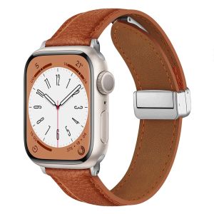 Leather Magnetic Buckle Strap Compatible for Apple Watch Series 11 10 9 SE3 Ultra 38 40 42 46 49mm
