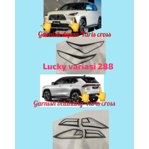 Paket Cover Garnish Lampu Depan Lampu Belakang Hitam Doff Yaris 2023 2024