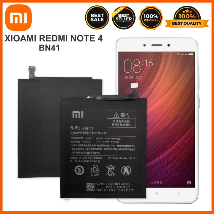 Bn41 Redmi Note Battery Original Xiaomi Redmi Note Note4x Battery