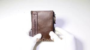 KAVIS 100% Genuine Leather Men Wallet Small Zipper Men Walet Portomonee Male Short Coin Purse Brand Perse Carteira for Rfid