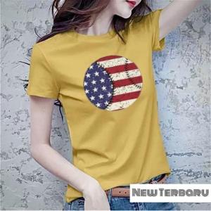 BAYAR DI TEMPAT(COD)-T-shirt Wanita Baseball 20 Tumblr Tee Cotton Combad 30S Cewek Kaos Wanita Tshirt Cewek Kaos Oblong