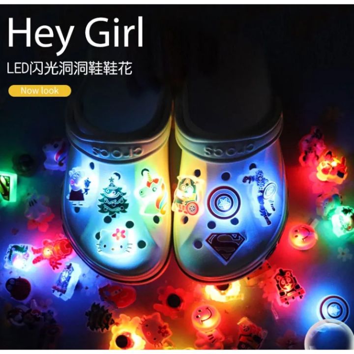 35 Choices LED Diy 3D Shoes Decoration/Croc Jibbitz Flashing Hole