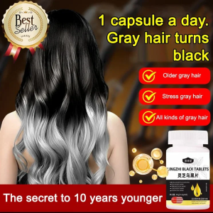 【Daily Hair Wellness Capsules】Reishi Mushroom and Black Sesame Thicker Fuller Hair Scalp Nourisher Hair Growth Tablets Reishi Mushroom Supplement