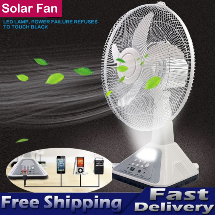 Free Shipping 】ounny Solar Electric Fan With Panel 12 Inch 16 Inch Standard Rechargeable 3811