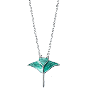 Flexible Length Manta Ray Alloy Necklace Water Resistant Gift For Sea Adventure Enthusiasts