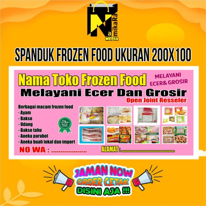 Spanduk Banner Frozen Food Terbaru custom/ Banner Frozen Food keren