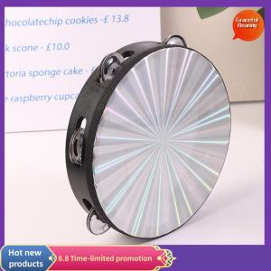 Graceful 6 8 10 Inch Wooden Radiant Tambourine Handbell Hand Drum With Double Row Jingle Musical Educational Instrument