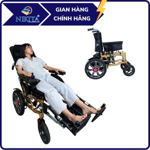 Xe Lăn Điện Có Tựa Đầu Cao Pittong Nâng Hạ Lưng CHân Tải Trọng 150kg Chính Hãng NIKITA XLD - 2000