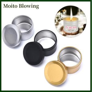 Moito Nến lọ với nắp số lượng lớn nến tròn container tins rỗng hộp lưu trữ Jar