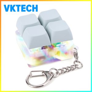 [Vktech] Wireless Gaming Keyboard with Fidget Button Function RGB LED Lighting and Long Battery Life for Portable Gaming Setup