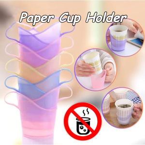 10Pcs Plastic Cup Sleeves With Handles Anti-Scald Holders For Disposable Paper Cups And Hot Coffee