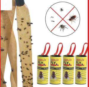 1pc Insect Bug Fly Glue Paper Catcher Trap Ribbon Tape Strip Sticky Flies Indoor Sticky plate