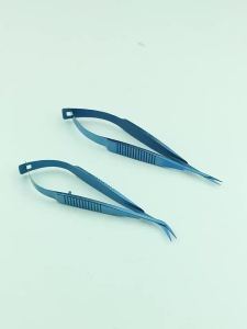 1 cái Kéo cắt ống kính IOL Titan Lưỡi cong/thẳng Có thể tiệt trùng Dụng cụ nhãn khoa