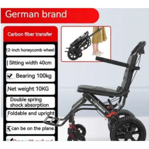 Foldable and lightweight wheelchair for elderly people travel and transportationtrolleywheelchair
