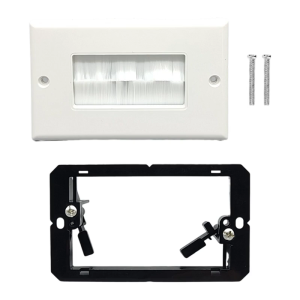 Dust Resistant Black Brush Wall Plate Cable Wall Plate For Wire in Wall Hider Cable Access  Wall Socket