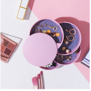 Jewelry Storage Box ABS 4 Layer Rotating Jewelry Tray Case Jewelry Organizer Earring Holder