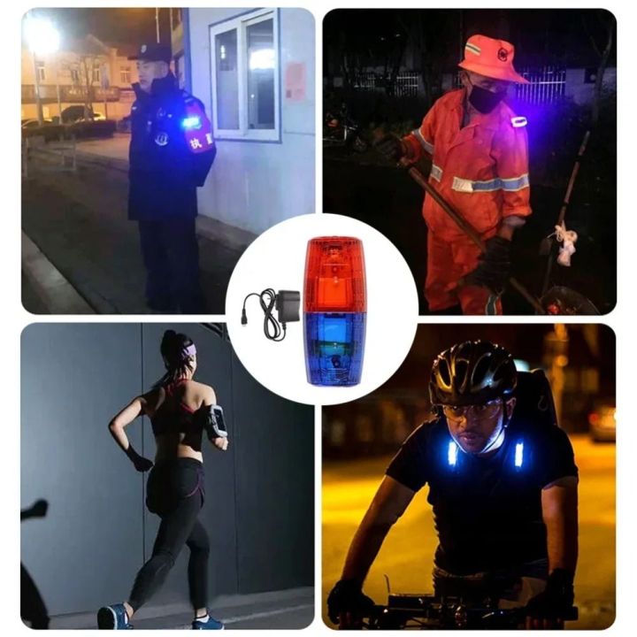 WFYW Rechargeable LED Shoulder Warning Light Red Blue Waterproof ...