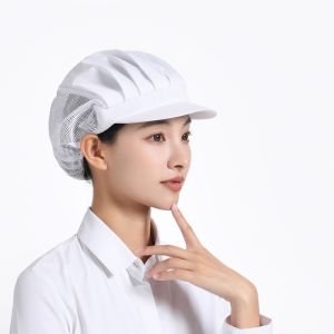 2/4 Pcs Polyester Hats With Breathable Holes And Adjustable Drawstring Reusable For Both Men And Women Dust-Proof Mesh Caps For Hygiene And Catering Suitable For Cooking Baking Factories Food Processing And Protective Hats