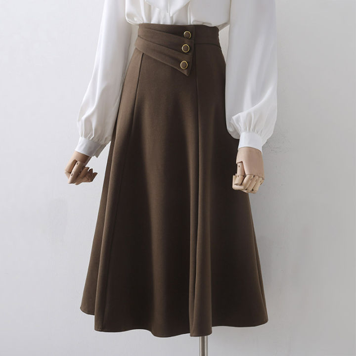 Chân váy midi dáng xòe lưng cao CV03-31 | Thời trang công sở K&K Fashion