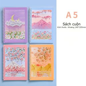 Sổ lò xo A5 kẻ ngang 120 trang 70gsm 140x207mm lò xo kép sổ kẻ ngang ghi chép tha hồ lựa chọn BEAU4