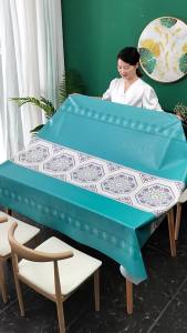 LZD  Pure Atmosphere Cherry Blossom PVC Tablecloth Waterproof and Oil-Proof  ins Home Tablecloth Coffee Table Cloth