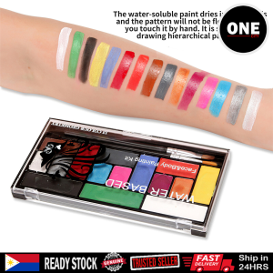 15 Color Face Body Painting Kit Cosplay Makeup Kit DIY Washable Face Painting Palette Non-Toxic Safe Face Painting