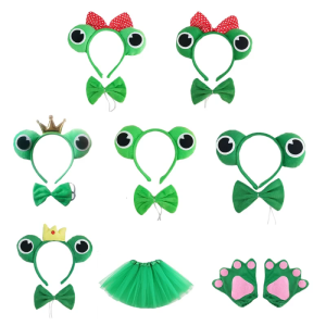 Ếch chủ đề Cà Vạt hairband Set Halloween bờm tóc đáng yêu mũ Halloween Bowtie cho trẻ em cho thấy sân khấu