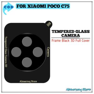 Tempered Glass Camera Xiaomi Redmi 14C Poco C75 Anti Gores Camera 3D Frame Black Full Cover