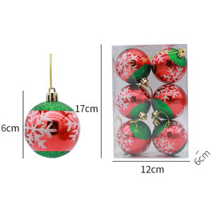 Polocat 【\ud83d\udd25hot】6Pcs/box 6cm Christmas Ball Ornaments Xmas Tree Hanging Pendant Christmas Decorations for Home 2025 New Year Gift
