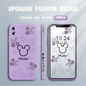 Hontinga Casing Case For Xiaomi Mi 11 Lite 4G 5G Case Cartoon Anime Mickey Design Rubber Square Original Liquid Soft Silicone Edge Pattern Case Full Cover Camera Protection Cases Back Phone Casing Softcase For Girls