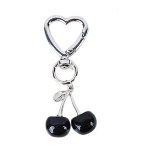 Elegant Cherry Charm Keychain Fashion Key Ornament Resin Texture Key Pendant Perfect for Daily Wear and Party Wear
