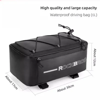 ROCKBROS Bicycle Bags Waterproof 6L/9L Cycling Travel Trunk Bag Seat Saddle Pannier MTB Electric Bike Reflective Luggage Carrier