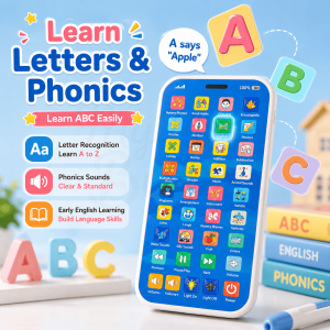Baby Early Education Rechargeable Music Phone Toy Kids English Learning Mobile Phone Educational Toy for Baby with Free Charging Cable