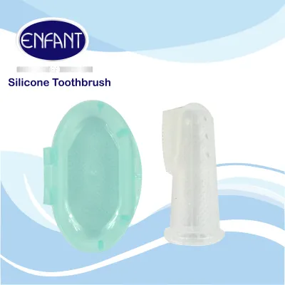Enfant Silicone Baby Finger Toothbrush With Carrying Case - Blue or Pink
