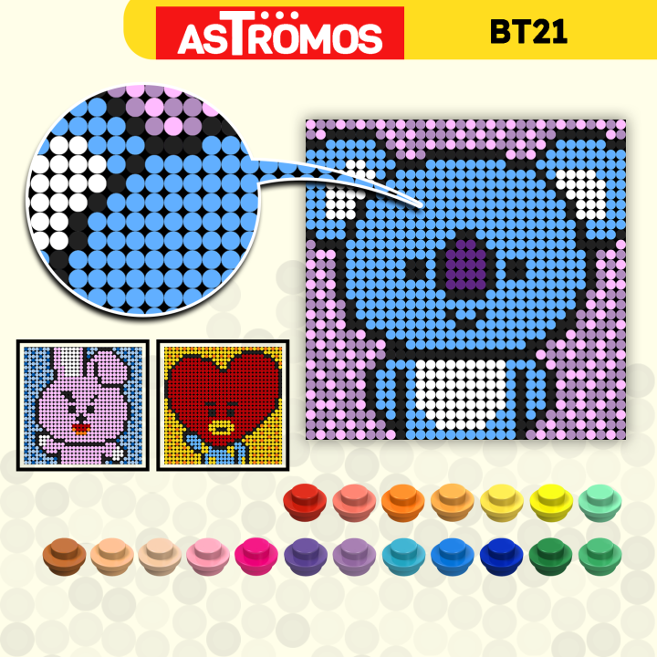 Pixel Art Bt21 Hama Beads Bt21 Fuse Beads Bts Bt21 Hama Beads
