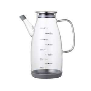 DUDLEYB Leakproof Cooking Oil Bottle Rubber Base Large Capacity Glass Oil Cruet Container Food Grade Heat-resistant Vinegar Jug Kitchen