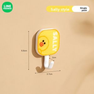100% Authentic Line Friends Punch-Free Self Hooks Hangers Adhesive Hooks Anti-collision Rotating Waterproof Seamless Strong Sticker Holder Wall Door Storage Hanging Hook Kitchen Bathroom Organizer BROWN CONY LFB31/LFB32/LFB105/LFB136/LFB313/LFB30