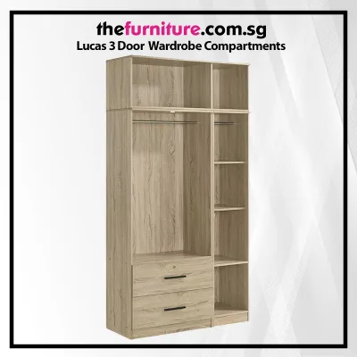 Lucas 3 Door with Drawer and Mirror Wardrobe Combo 1