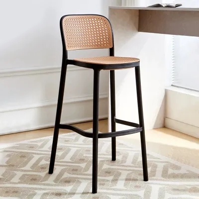 V Home เก้าอี้บาร์ พลาสติกหวายเทียม รุ่น DD-237 เก้าอี้ทรงสูง สวยงาม แข็งแรง ทนทาน