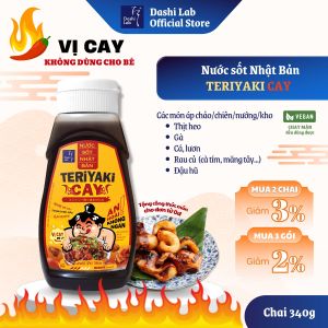 [VỊ CAY - Không dùng cho bé] Nước Sốt TERIYAKI CAY Nhật Bản Hương Vị Đậm Đà Gia Vị Cay Ngon Mê Ly Chay Mặn Đều Dùng Được DASHI LAB Chai 340g dùng được cho thịt cá gà hải sản rau củ xào mì thích hợp nướng chiên xào áp chảo