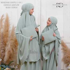 berkah FLAM MUKENA COUPLE IBU DAN ANAK CRINKLE LESTI AIRFLOW 3IN1 PREMIUM MECCA SERIES
