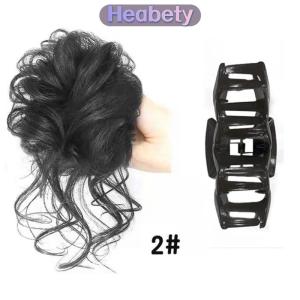 Heabety Tổng hợp tóc Bun chignon lộn xộn xoăn gripping clip kẹp tóc đàn hồi scrunchy Tóc Giả mảnh cho phụ nữ kẹp tóc
