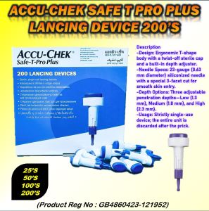 Accu-Chek Safe-T-Pro Plus Plus+ Lancing Device SafeT Safetpro tpro accuchek accucheck check Sterile Disposable
