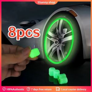 Buy four get four free tire valve caps fluorescent universal car tire luminous jet valve cap motorcycle wheel hub luminous Dust-proof decorative accessories suitable for car bicycle motorcycle tire accessories styling