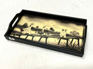 Khay sơn mài cao cấp KC11 size 28x15x2.5 cm đẹp mắt sang trọng quà tặng ý nghĩa