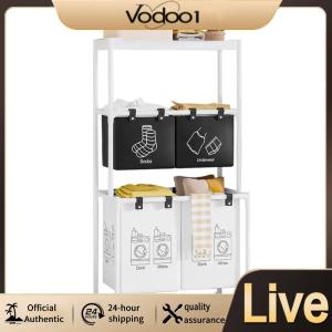 【Vodool】 Stylish Waterproof Laundry Basket with Multi-Layer Design for Efficient Clothing Sorting in Home Dorm or Apartment