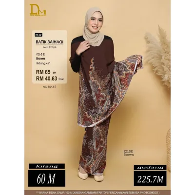 BATIK BAIHAQI CREPE by DESA MURNI BATIK - ALANA 5- KAIN PASANG- SERAGAM OPEN METER-READY STOCK!OFFER NOW!ALBUM 9