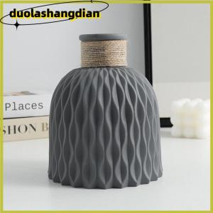 [Duola] แจกันพลาสติกลายคลื่นน้ำ1ชิ้นแจกันดอกไม้สไตล์นอร์ดิกทันสมัยของตกแต่งบ้านห้องนั่งเล่น