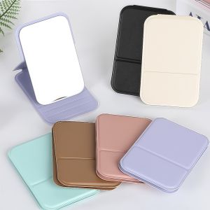 Gương Trang Điểm Gấp Mini Bằng Da Pu Chống Thấm Nước Độ Nét Cao Dễ Mang Theo - HÀNG CÓ SẴN