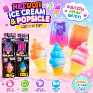 【COD】Ice Cream Popsicle NeeDoh Squeeze Toy Cute Gradient Ice Cream Squishy Toy Anti-Anxiety Toy